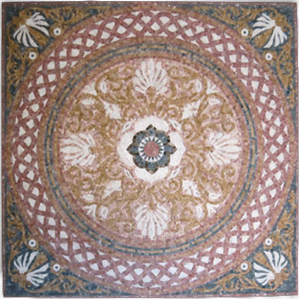 naturstein_mosaikfliesen_garten_dekorative_Keuche_mosaikmedaillon_weltstein