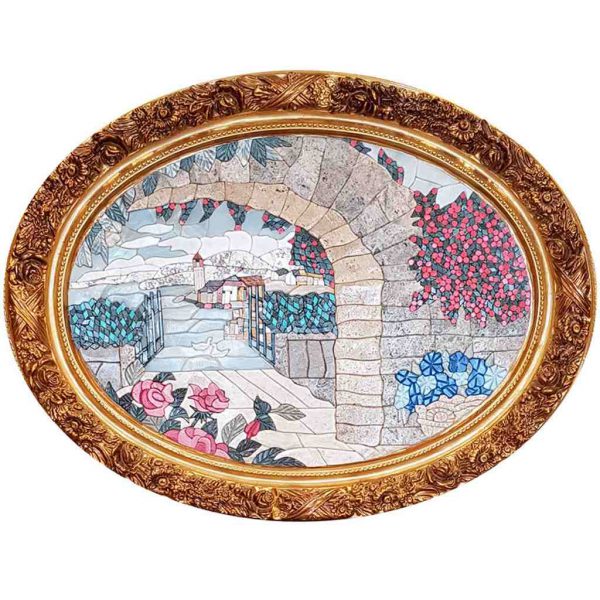 naturstein_mosaikfliesen_garten_dekorative_Keuche_mosaikmedaillon_weltstein