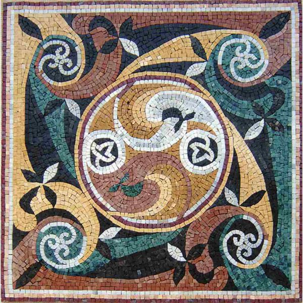 naturstein_mosaikfliesen_garten_dekorative_Keuche_mosaikmedaillon_weltstein